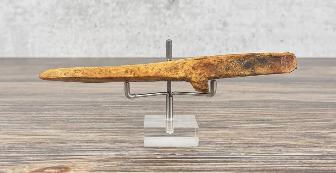 Ancient Thule Inuit Alaskan Eskimo Ice Probe: 7 5/8" long. Carved walrus material. Native made prior to 1972. This item cannot be shipped to Oregon, California, Hawaii, New York, New Jersey, Internationally, or any other state that prohibits.