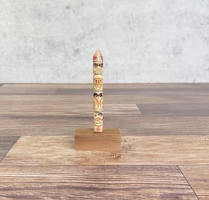 1950s Northwest Coast Carved Bone Totem Pole