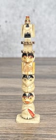 1950s Northwest Coast Carved Bone Totem Pole