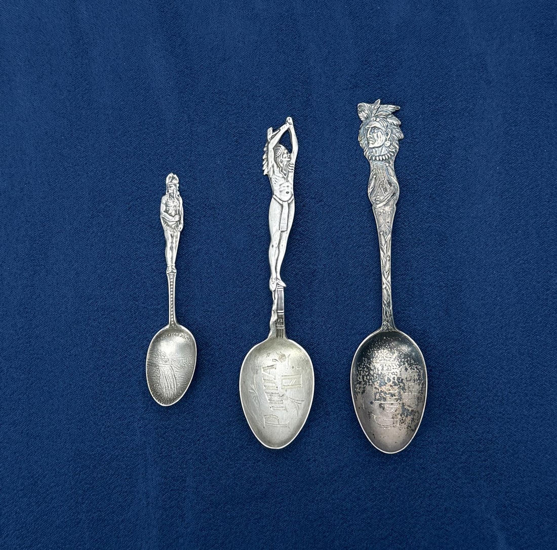 Sterling Silver Indian Chief Souvenir Spoons (1 of 5)