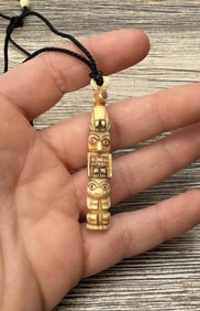 Alaskan Inuit Eskimo Totem Pole Necklace