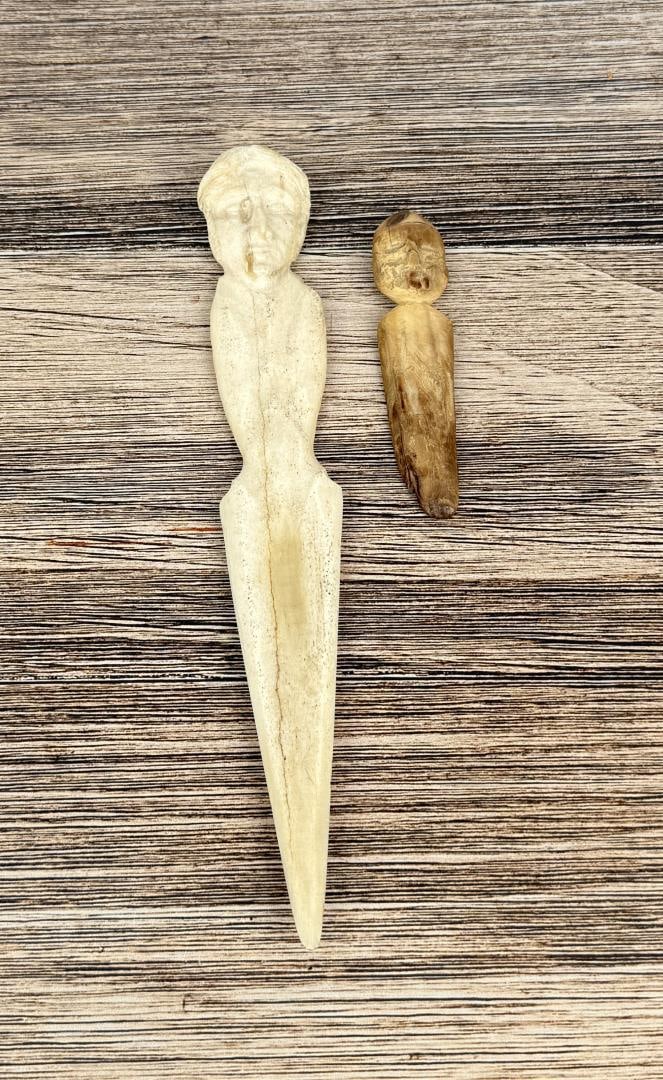 Ancient Okvik Alaskan Inuit Eskimo Carved Doll (1 of 5)