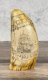 Resin Scrimshaw Whale Tooth