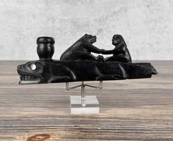 Ivan Otterlifter Northwest Coast Argillite Pipe