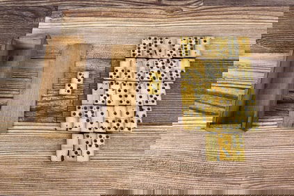 Civil War Bone and Ebony Dominoes