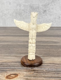 Alaskan Inuit Eskimo Carved Totem Pole