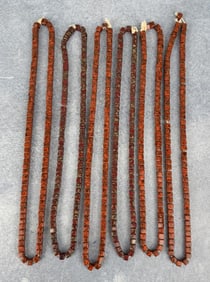 Square Red Agate Trade Beads