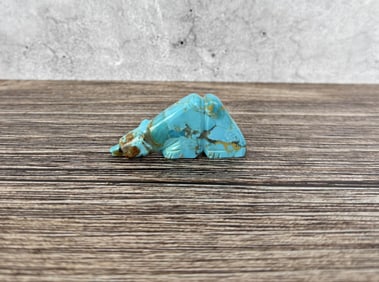 Danette Laate Carved Zuni Turquoise Bear Fetish