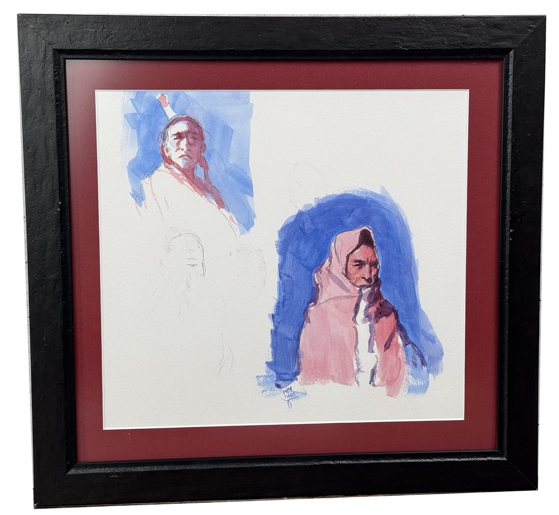 Mark Maggiori Taos Pueblo Watercolor Painting (1 of 4)