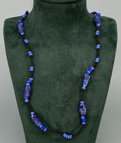Art Deco Blown Glass Flapper Necklace