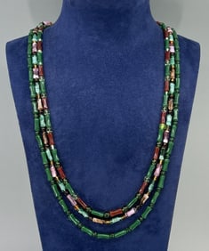 Art Deco Venetian Blown Glass Flapper Necklace