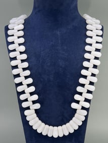 White Glass Native American Indian Trade Beads