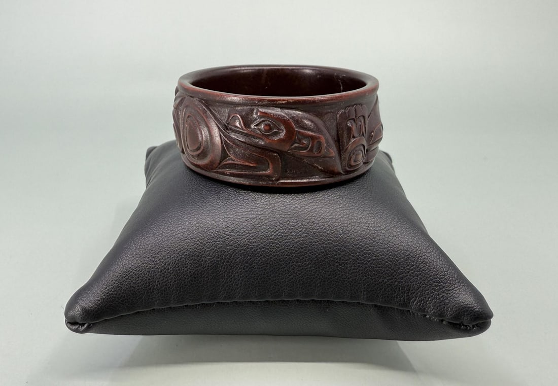 Northwest Coast Indian Boma Resin Napkin Ring: 2 1/4" round.