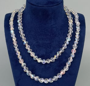 Art Deco Cut Glass Bead Necklace