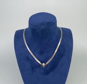 Sterling Silver Herringbone Necklace