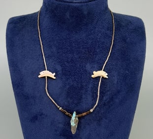 Navajo Liquid Sterling Silver Fetish Necklace