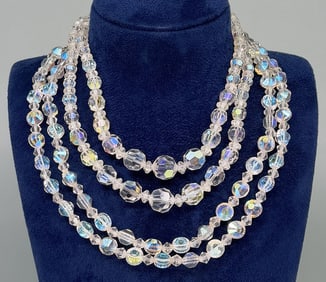 Art Deco Cut Glass Bead Necklaces