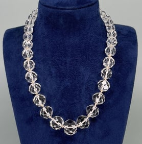 Art Deco Cut Glass Bead Necklace
