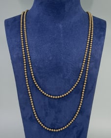 Plains Native American Indian Brass Bead Necklace