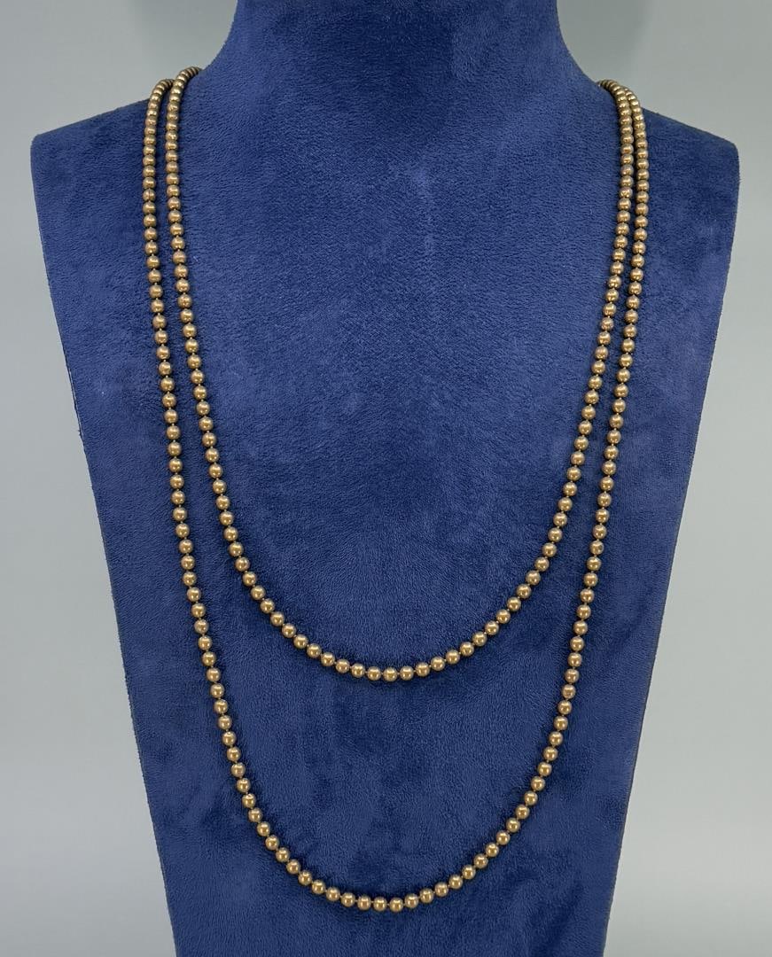 Plains Native American Indian Brass Bead Necklace (1 of 3)