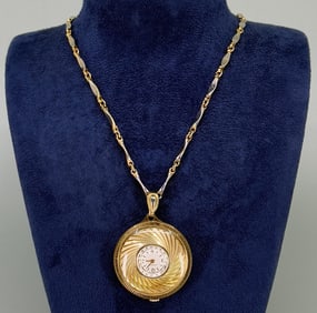 Caravelle Bulova Ladies Watch Pendant Necklace