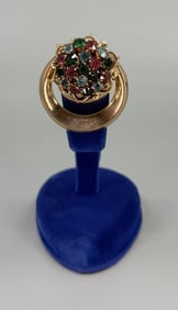 Marino Gold Tone Rhinestone Brooch