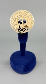 Carved Peacock Brooch