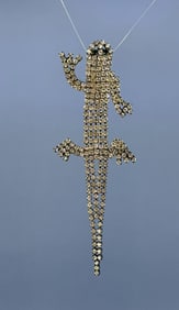 Rhinestone Articulated Lizard Gecko Brooch