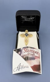 10K Gold Stamper Black Hills Cross Pendant