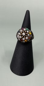 10k Yellow Gold Sterling Harem Princess Ring