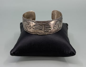 Navajo Sterling Silver Bear Bracelet