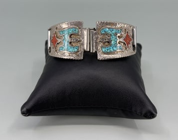 Zuni Chip Inlay Peyote Bird Watch Tips