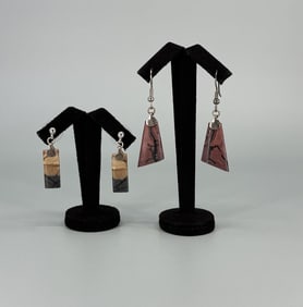 Sterling Silver Polished Stone Earrings