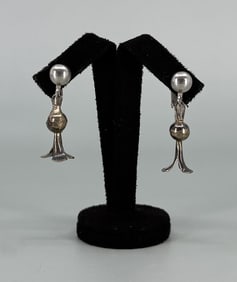 Navajo Sterling Silver Squash Blossom Earrings