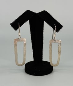 Navajo Hammered Sterling Silver Earrings