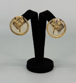 Gold Plate leaf Design Earrings