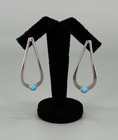 Jack Tom Navajo Sterling Turquoise Earrings