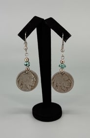 Native American Made Buffalo Nickel Earrings