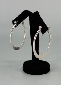 Sterling Silver Silpada Flat Hoop Earrings