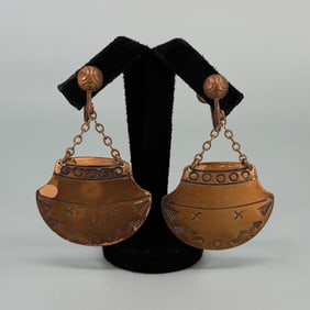 Navajo Copper Trading Post Earrings