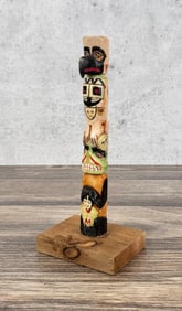 1950s Northwest Coast Carved Bone Totem Pole