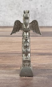 Haida Northwest Coast Indian Pewter Totem Pole