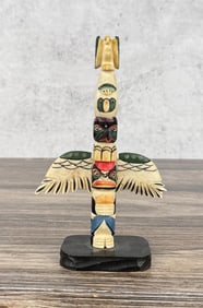 1950s Northwest Coast Carved Bone Totem Pole