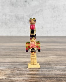 1950s Northwest Coast Carved Bone Totem Pole