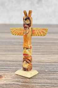 1950s Northwest Coast Carved Bone Totem Pole