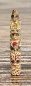 1950s Northwest Coast Carved Bone Totem Pole