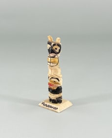 1950s Northwest Coast Carved Bone Totem Pole