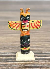 1950s Northwest Coast Carved Bone Totem Pole