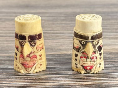 Carved Totem Pole Salt & Pepper Shakers