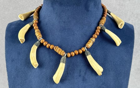 South Pacific Tribal Boar Tooth Necklace